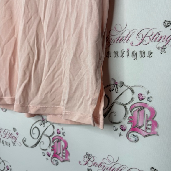 Tristan tank top light pink peach open front with gold hardware rings cute soft - Picture 4 of 8